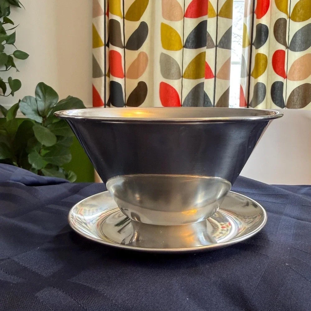MCM Stainless Sauce Bowl Denmark Gravy Server Scandinavian Mid Century Serveware